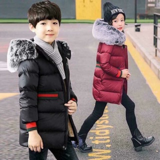 Áo phao cổ lông trẻ em kèm ảnh thật