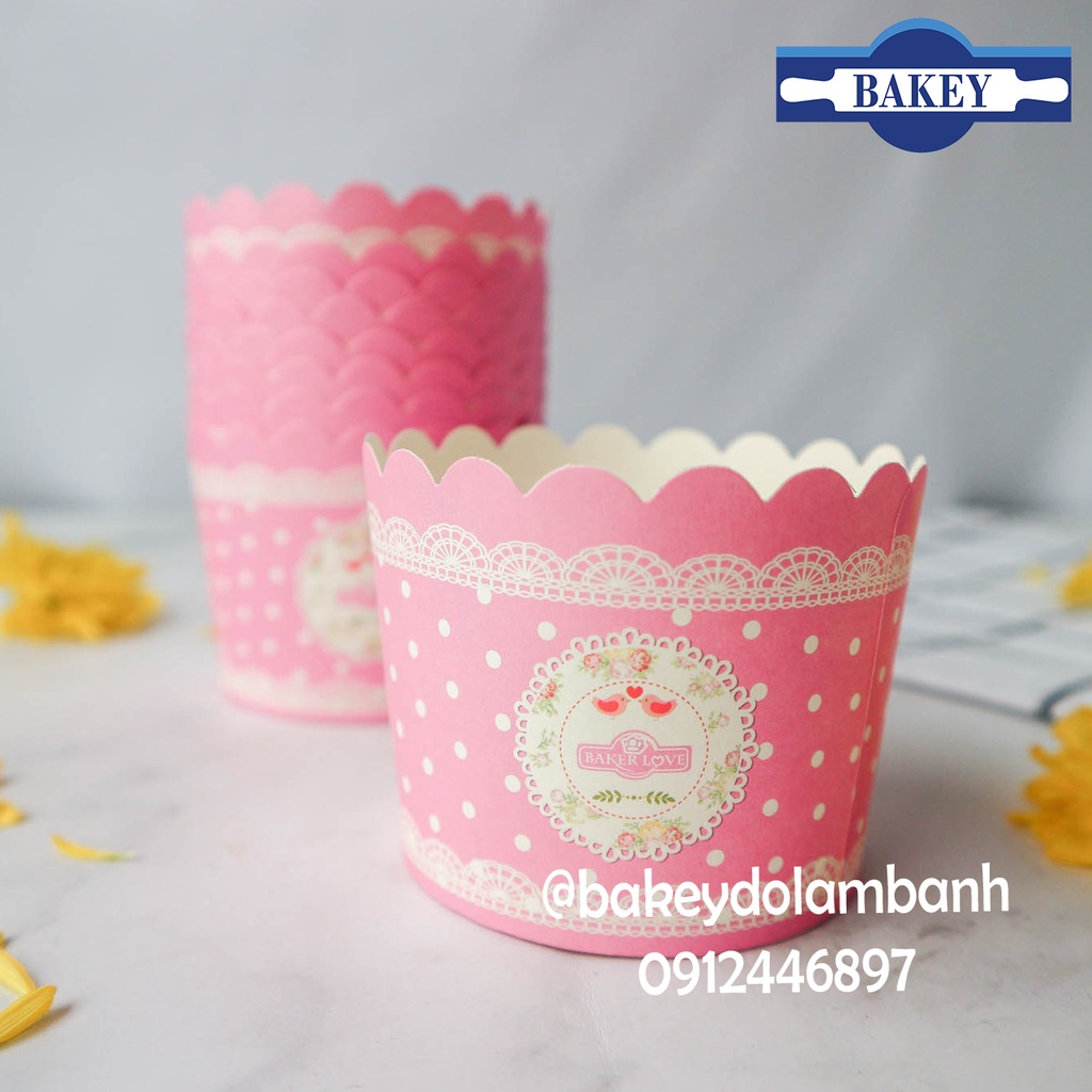 50 chiếc cup giấy cứng làm cupcake 6x5cm