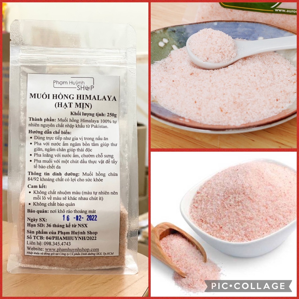 Muối hồng Himalaya Organic hạt mịn nấu ăn, ăn kiêng, eatclean