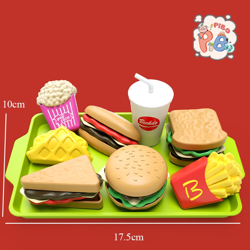 Đồ Chơi Nấu Ăn Hamburger 27 Chi Tiết Tháo Lắp Cho Bé Yêu - Pibo Store