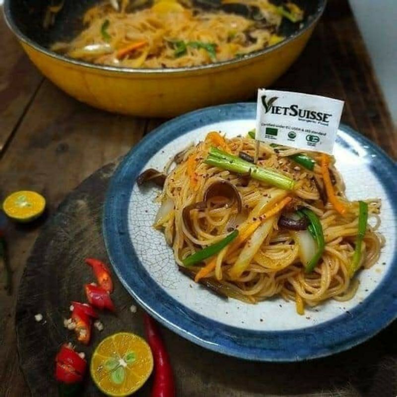 Bún tươi hữu cơ sấy khô Vietsuisse 70gr ( Túi 15 vắt)