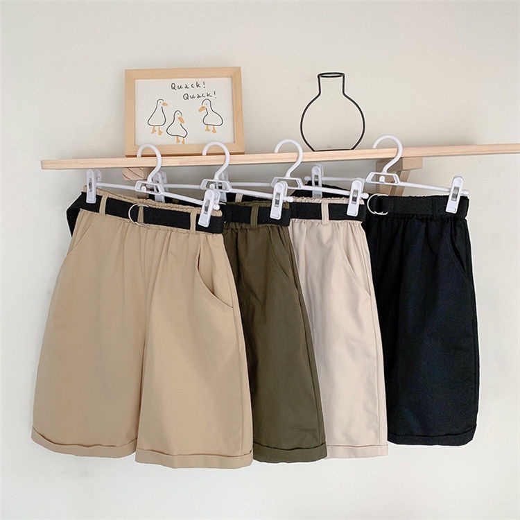 Quần Short Lưng Cao Màu Trơn Dễ Phối Đồ Thời Trang Mùa Hè Mới Cho Nữ