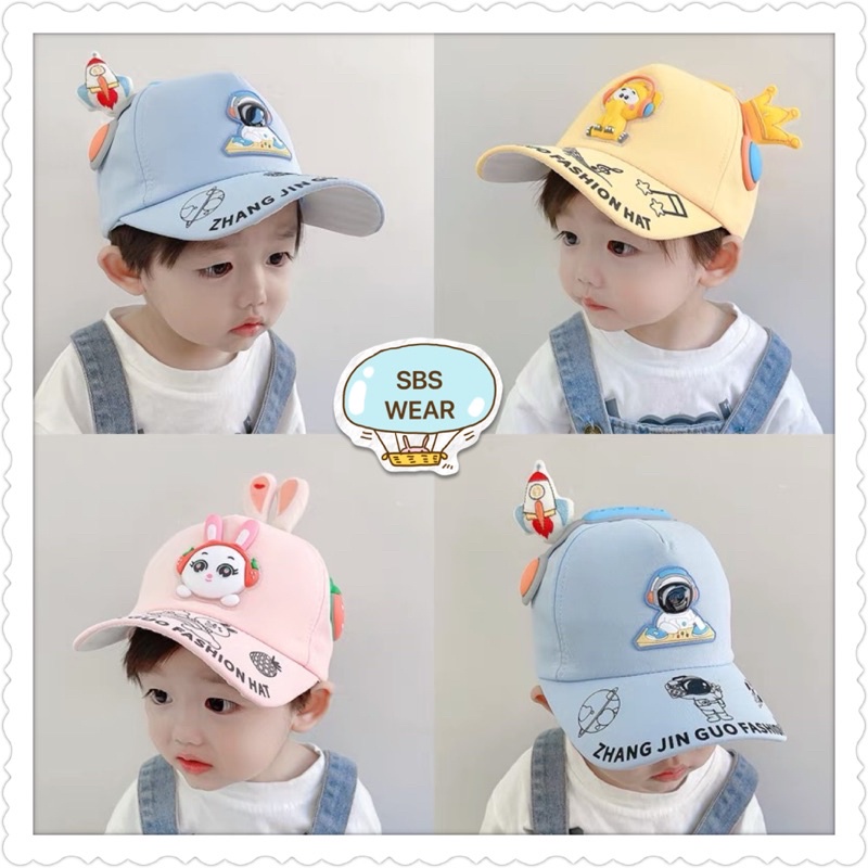 Mũ lưỡi trai cho bé trai bé gái thêu voi nghe nhạc dễ thương , phù hợp 5 tháng - 4 tuổi