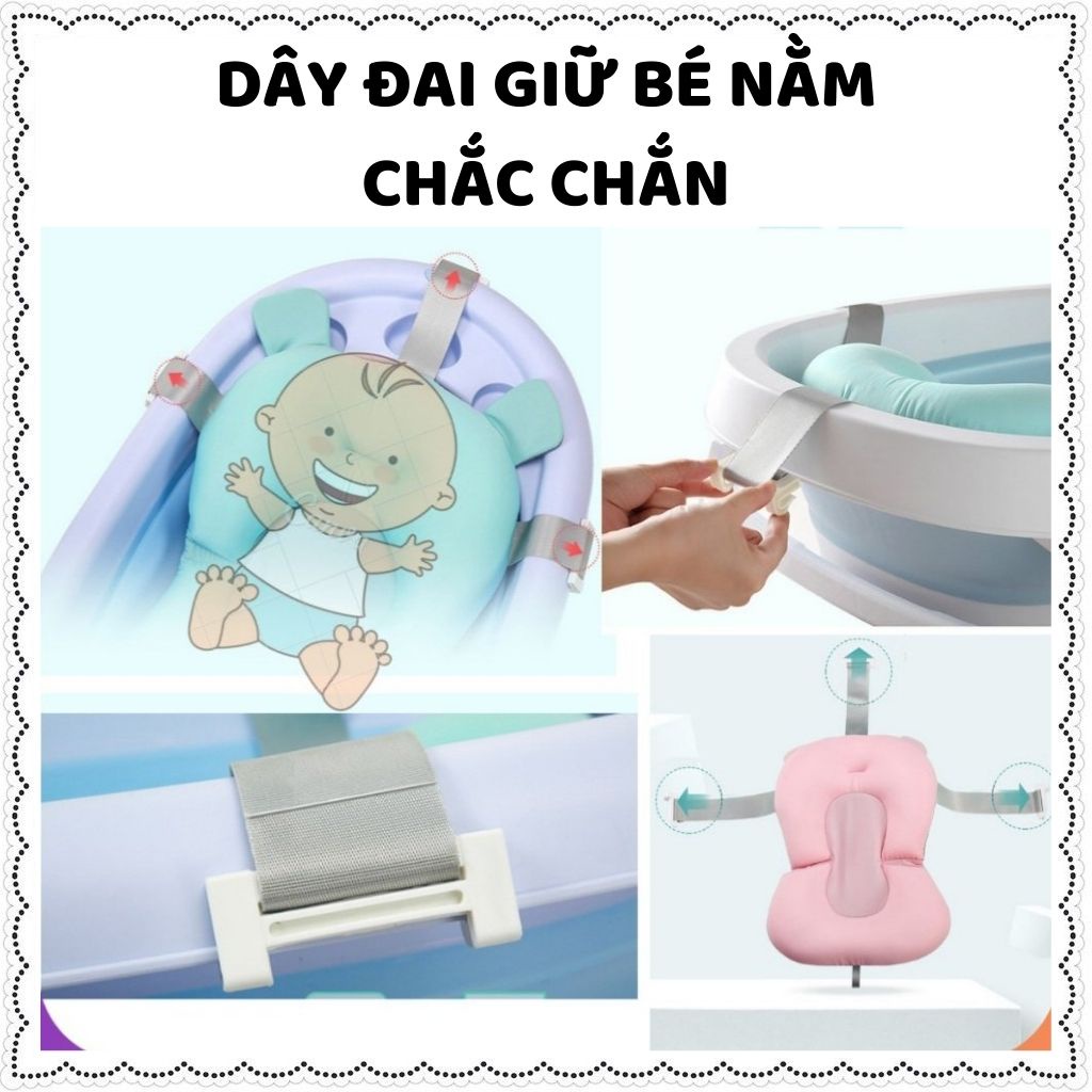 Lưới tắm cho bé phao nằm tắm cho trẻ sơ sinh xốp lưới vải chống trơn trượt đặt vào chậu tắm đỡ lưng đầu an toàn Zozon