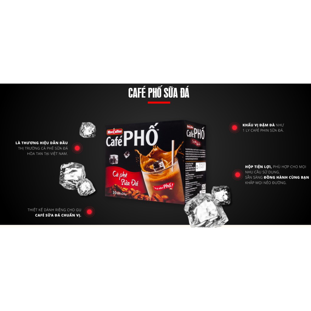 ( DATE T10/2022) Hộp cà phê sữa Phố 240g (10 gói x24g) | BigBuy360 - bigbuy360.vn