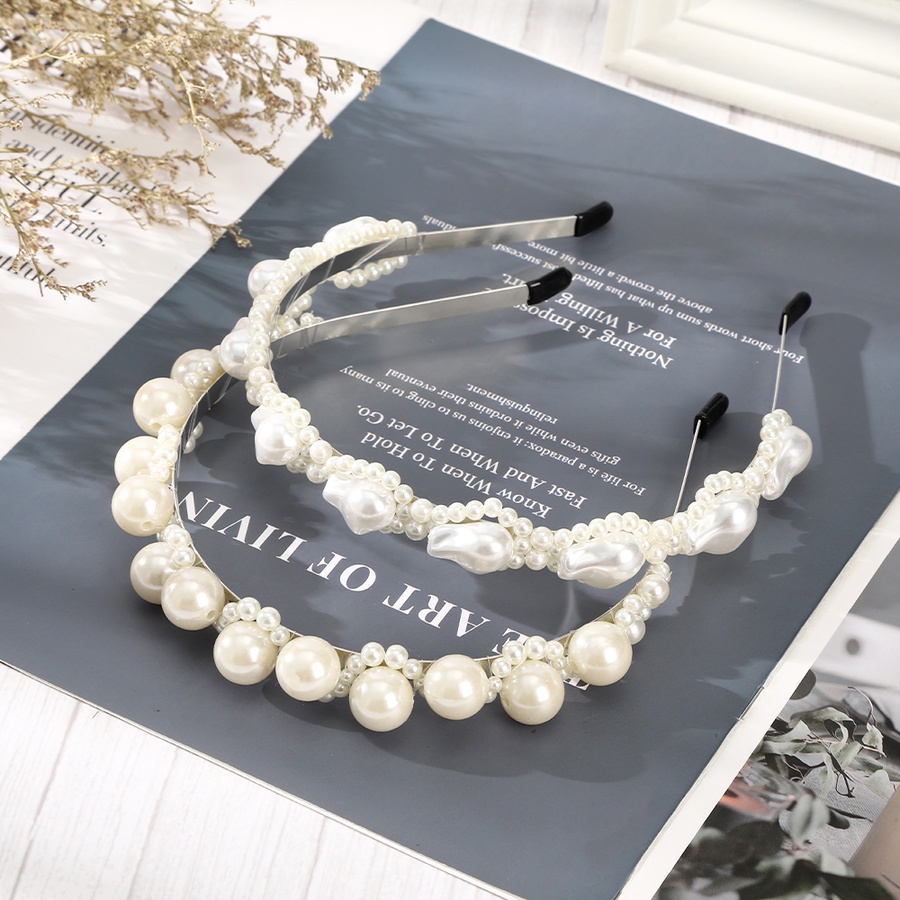 Băng Đô Hợp Kim Đính Ngọc Trai Toàn Diện Phong Cách Hàn Quốc Cho Nữ