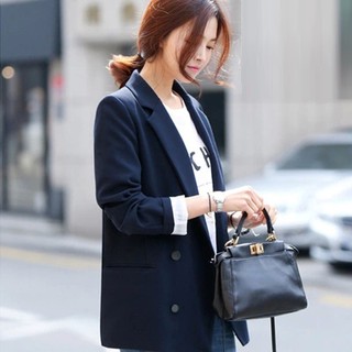 Áo khoác blazer nữ hai lớp hai hàng cúc