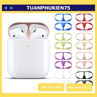 🍀 🌳 Ap 1/2 & Pro 🌳Miếng Dán Kim Loại Bảo Vệ Hộp sạc Tai Nghe Bluetooth Ap 1/2 & Pro Chất Lượng Cao Tính Năng Chống Bụi-T