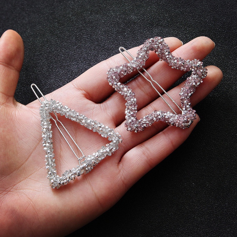 Kẹp Tóc Đính Đá Pha Lê Phong Cách Hàn Quốc Kiểu Dáng Mới