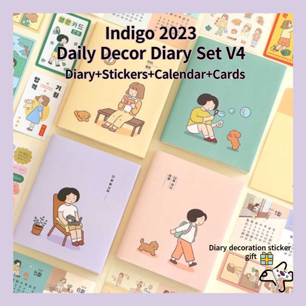 🌈Indigo 2023 Ilsang Daily Decor Diary Set / Indigo Daggu 2023 Planner Diary Set Ver.4 / 2023 Planner