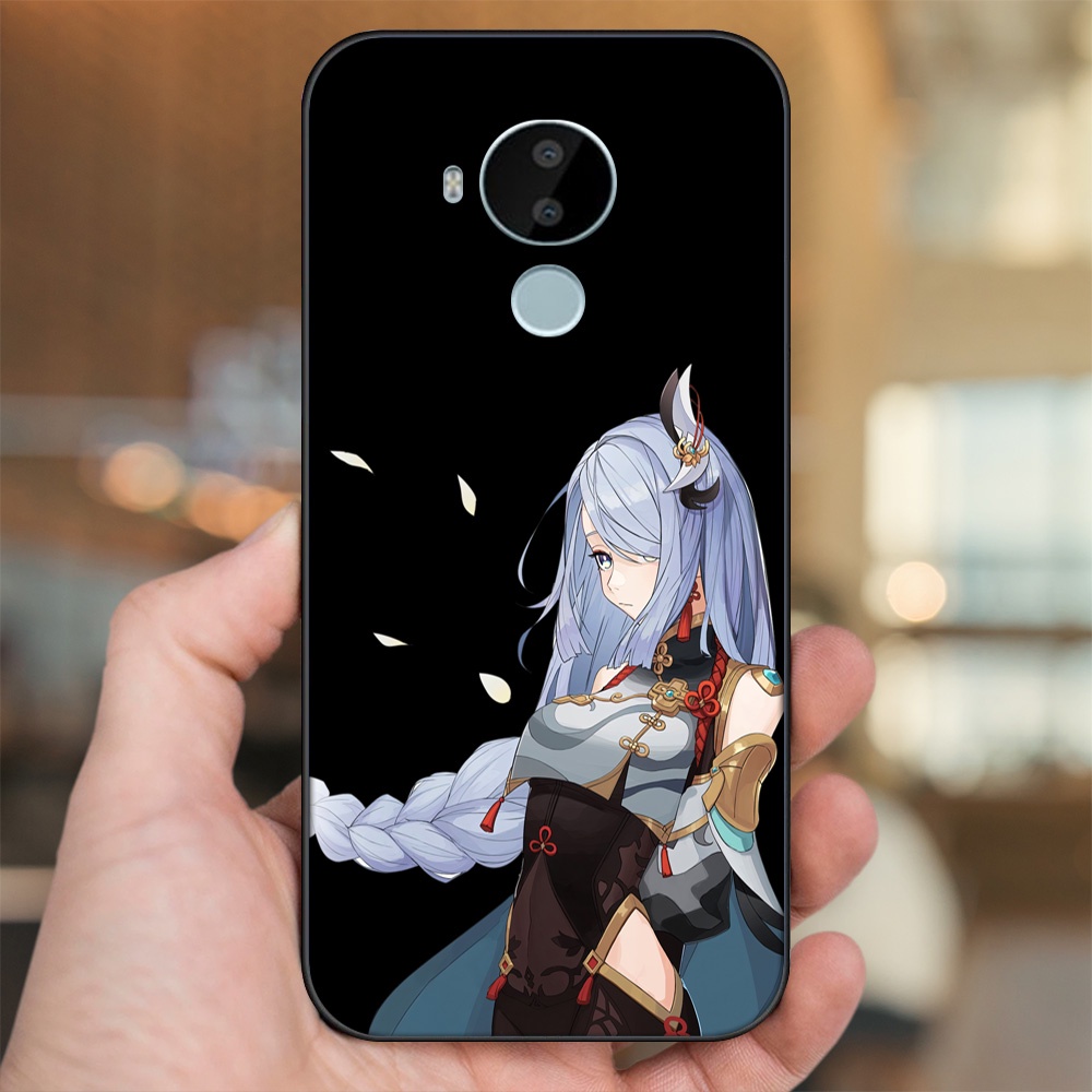 Ốp lưng Nokia C30 viền đen in hình Shenhe Genshin Impact