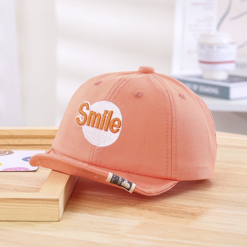 Mũ lưỡi trai cho bé trai bé gái thêu hoa tiết chữ smile phong cách hàn quốc LABAMO MU01