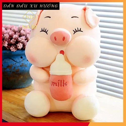 Gấu Bông Heo Ôm Bình Sữa Heo Milk Hàng Nhập Khẩu Siêu Xinh Siêu Hot