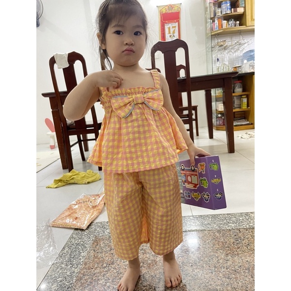 Set kẻ cam Melisa - HÀNG SALE KO ĐỔI TRẢ
