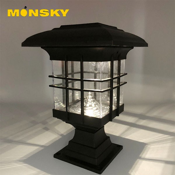 Đèn Led MONSKY sân vườn năng lượng mặt trời trang trí hiện đại (Bao gồm cột cắm đất và đế bắt cột).