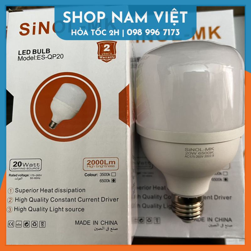 Bóng LED Trụ Chuôi E27 Loại Cao Cấp (BH 24 Tháng 1 Đổi 1) 20W-30W-40W-50W
