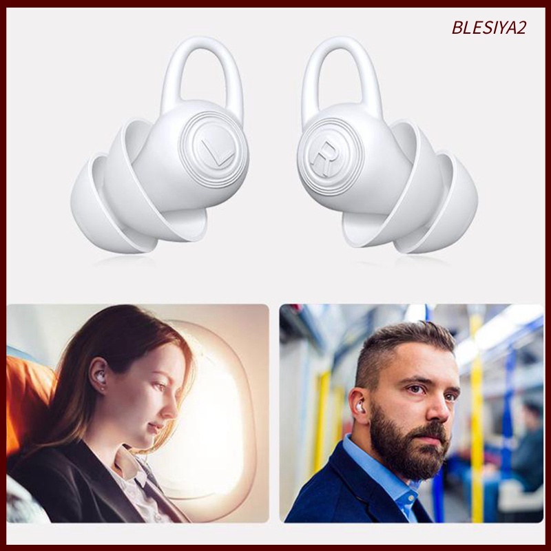 2 Nút Bịt Tai Bằng Silicon Mềm Chống Ồn Có Thể Tái Sử Dụng Dùng Khi Đi Bơi