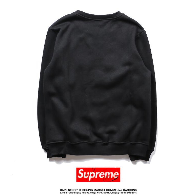 Áo Sweater Vải Cotton Cổ Tròn Thêu Chữ Supreme Thời Trang Cho Nam Nữ | BigBuy360 - bigbuy360.vn