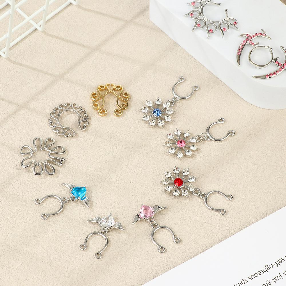 Núm Vú Giả Tròn Bằng Thép 316L Thời Trang