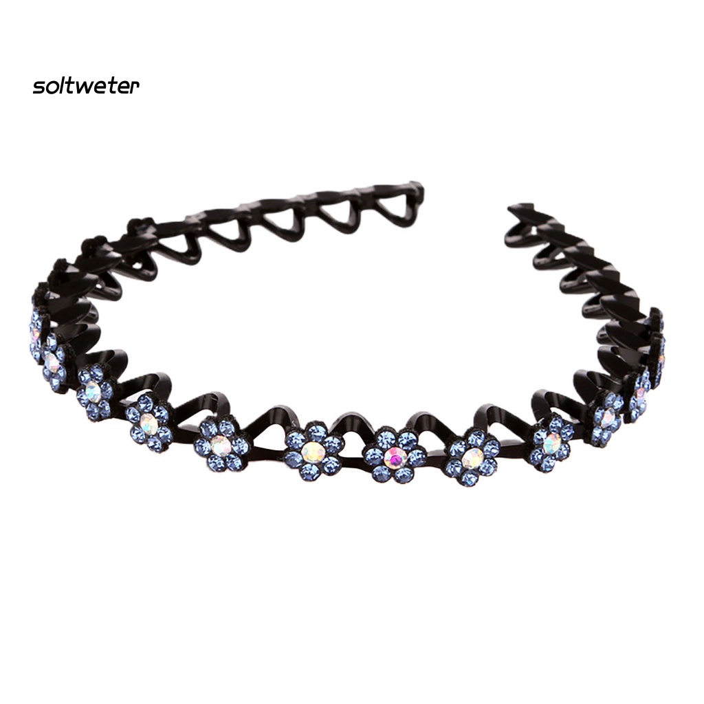 Băng Đô Cài Tóc Đính Đá Lấp Lánh Chống Trượt Thời Trang Cho Nữ