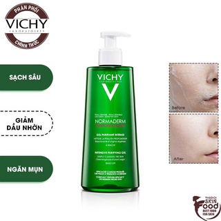 [400ml] Gel Rửa Mặt Cho Da Dầu Mụn Làm Sạch Sâu, Giảm Nhờn Vichy Normaderm Phytosolution Intensive Purifying Gel