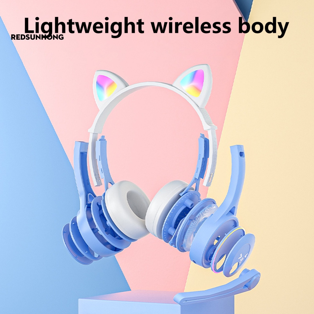 Tai Nghe Bluetooth Không Dây Hình Tai Mèo 3D Thời Trang Cho Điện Thoại