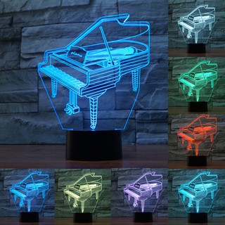 Đèn led để bàn hình đàn piano 3d đổi màu