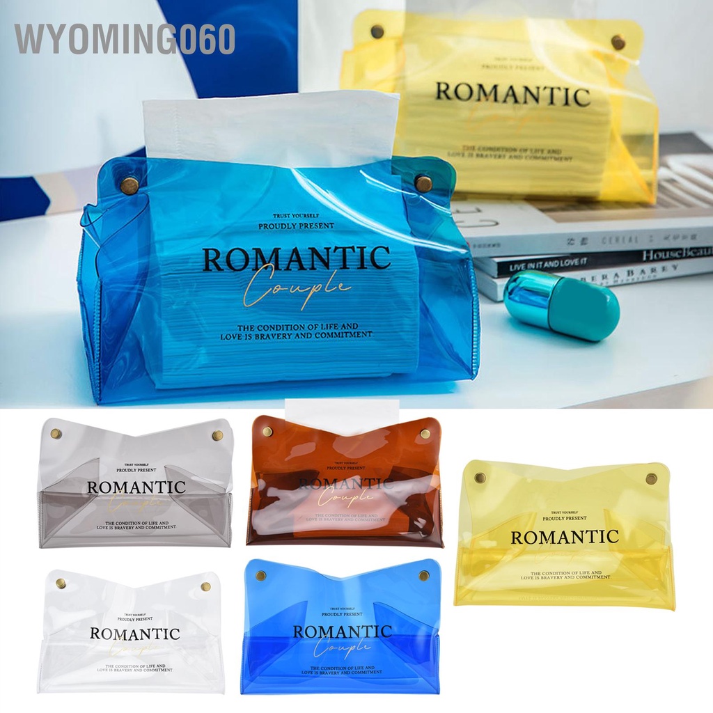 Wyoming060 Hộp đựng khăn giấy PVC Thời trang để bàn ăn cho Phòng khách nhà xe