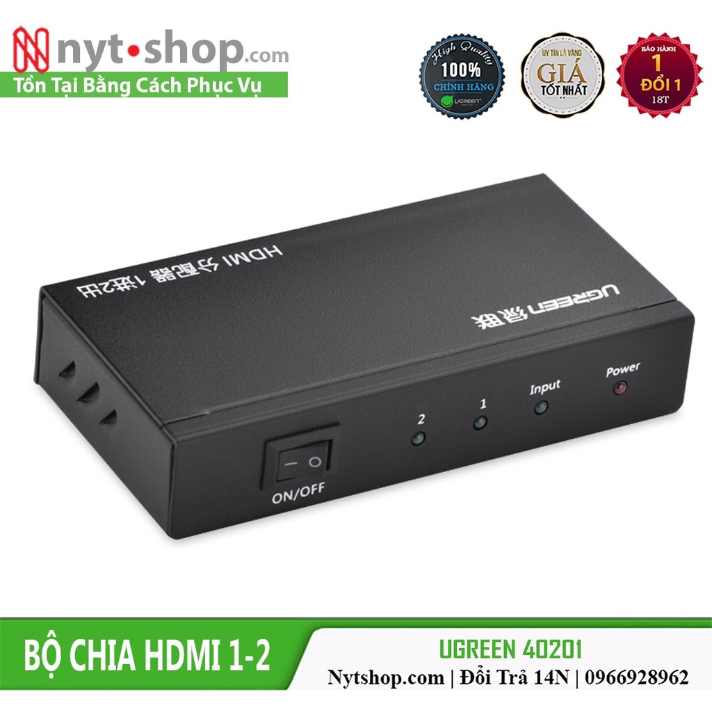 Bộ chia 1 cổng HDMI sang 2 cổng HDMI riêng biệt / Hỗ trợ kết nối Laptop,PC,PS4,..đến 2 màn hình , độ phân giải 4K