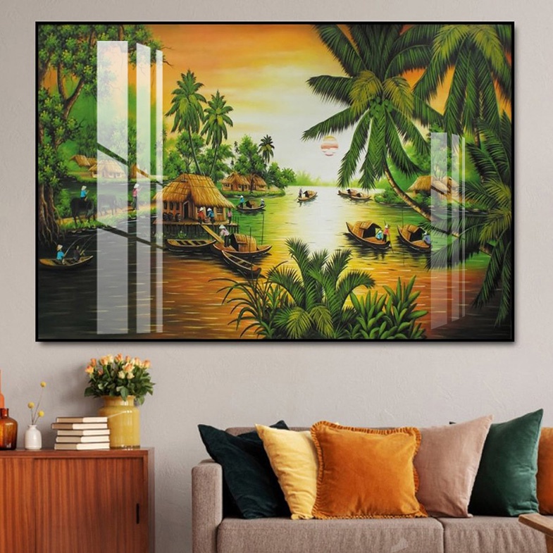 Tranh Laminate Tráng Gương - Tranh Treo Tường Phong Cảnh Sông Nước 3