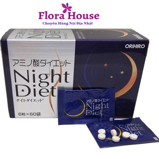 (Chính Hãng) Viên uống giảm cân Night Diet Orihiro AMINO ACIDS NIGHT DIET ORIHIRO hộp 60 gói x 6 viên