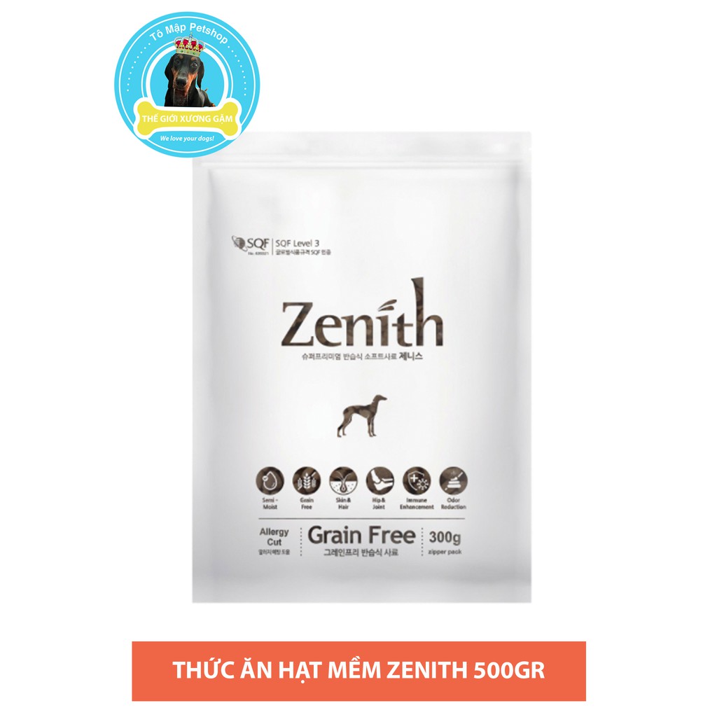 [300/500GR] THỨC ĂN HẠT MỀM CHÓ ZENITH 500GR