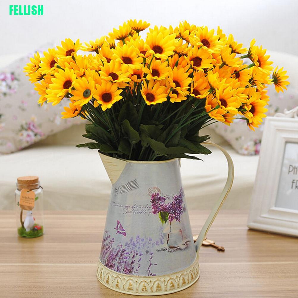 Bó 14 Hoa Hướng Dương Nhân Tạo Bằng Lụa Dùng Trang Trí