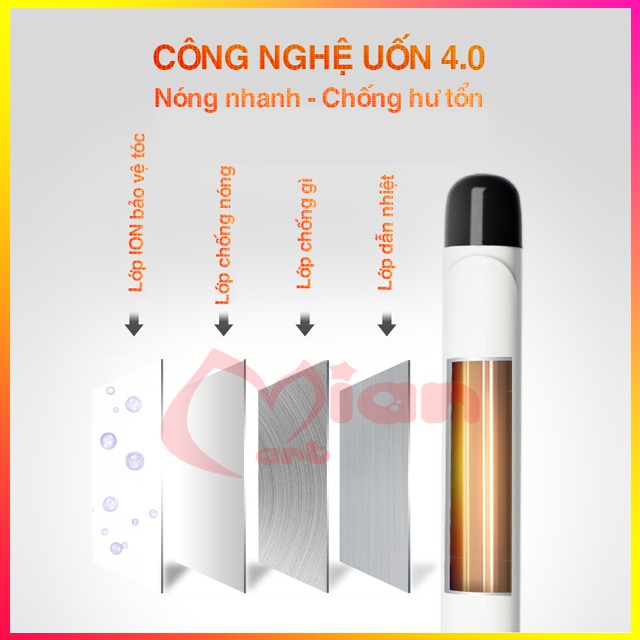 Máy uốn tóc - máy làm xoăn tóc chống bỏng và hư tổn tóc công nghệ 2021 - led hiển thị nhiệt độ - MIAN MART