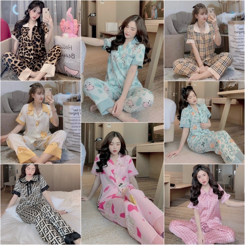 [FREE SHIP] Đồ Ngủ💖Đồ Bộ Pijama Lụa Tay Ngắn-Quần Dài Cao Cấp