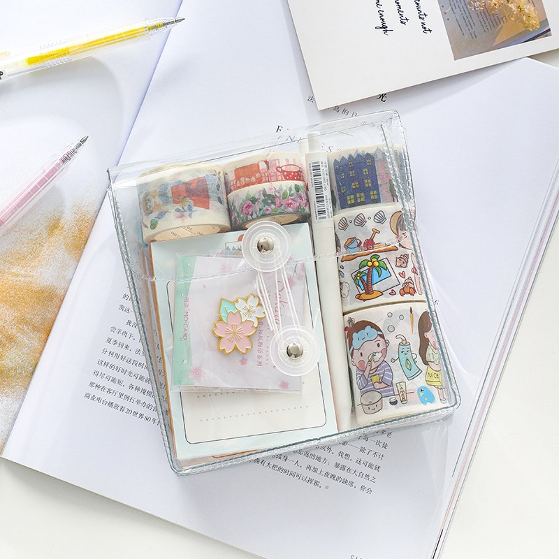 Túi Đựng Đồ Chống Thấm Nước Bằng Nhựa PVC Trong Suốt Tiện Lợi Phong Cách Hàn Quốc