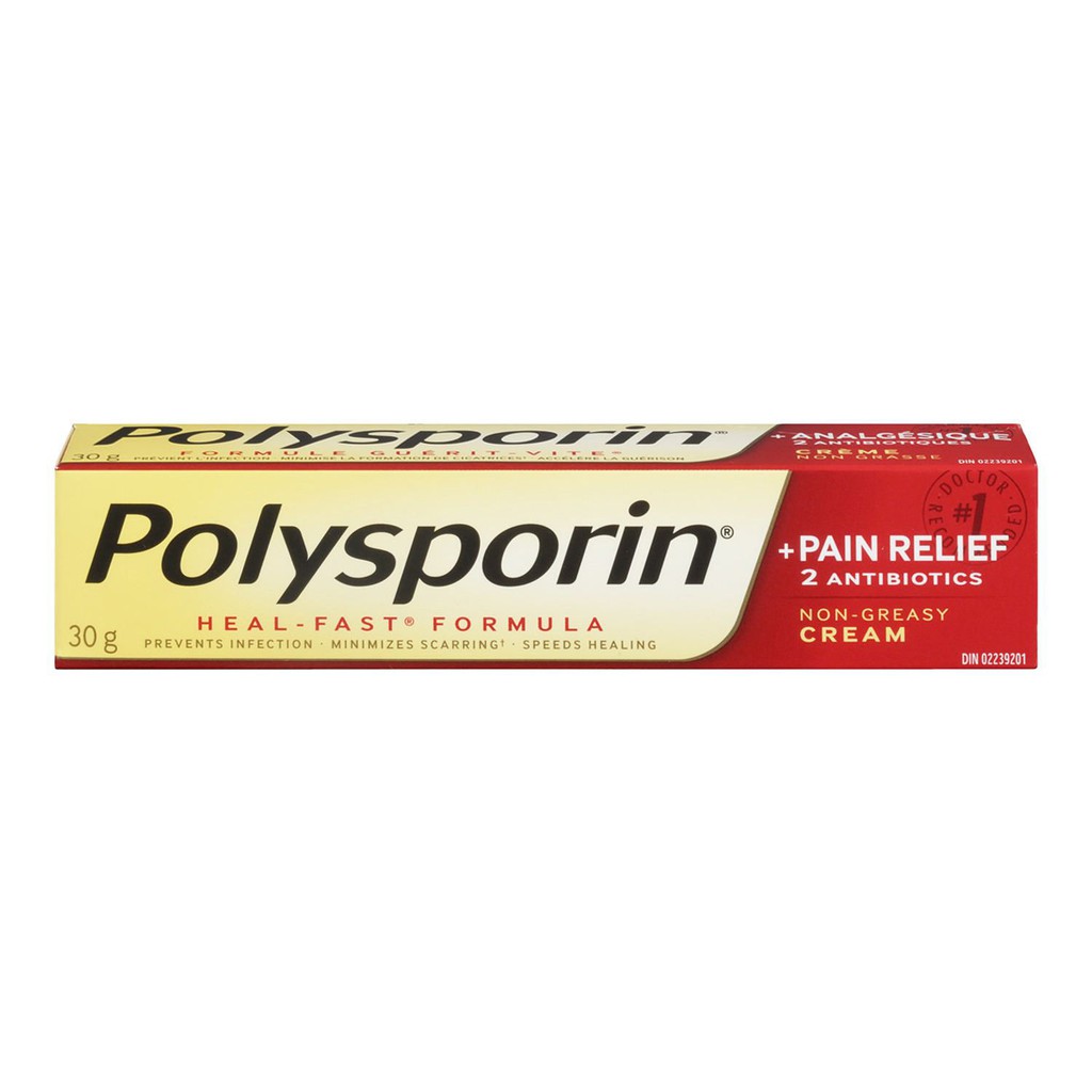 Kem trị vết thương vết bỏng Polysporin HEAL FAST - PAIN RELIEF ( giảm đau) tuýp lớn 30g