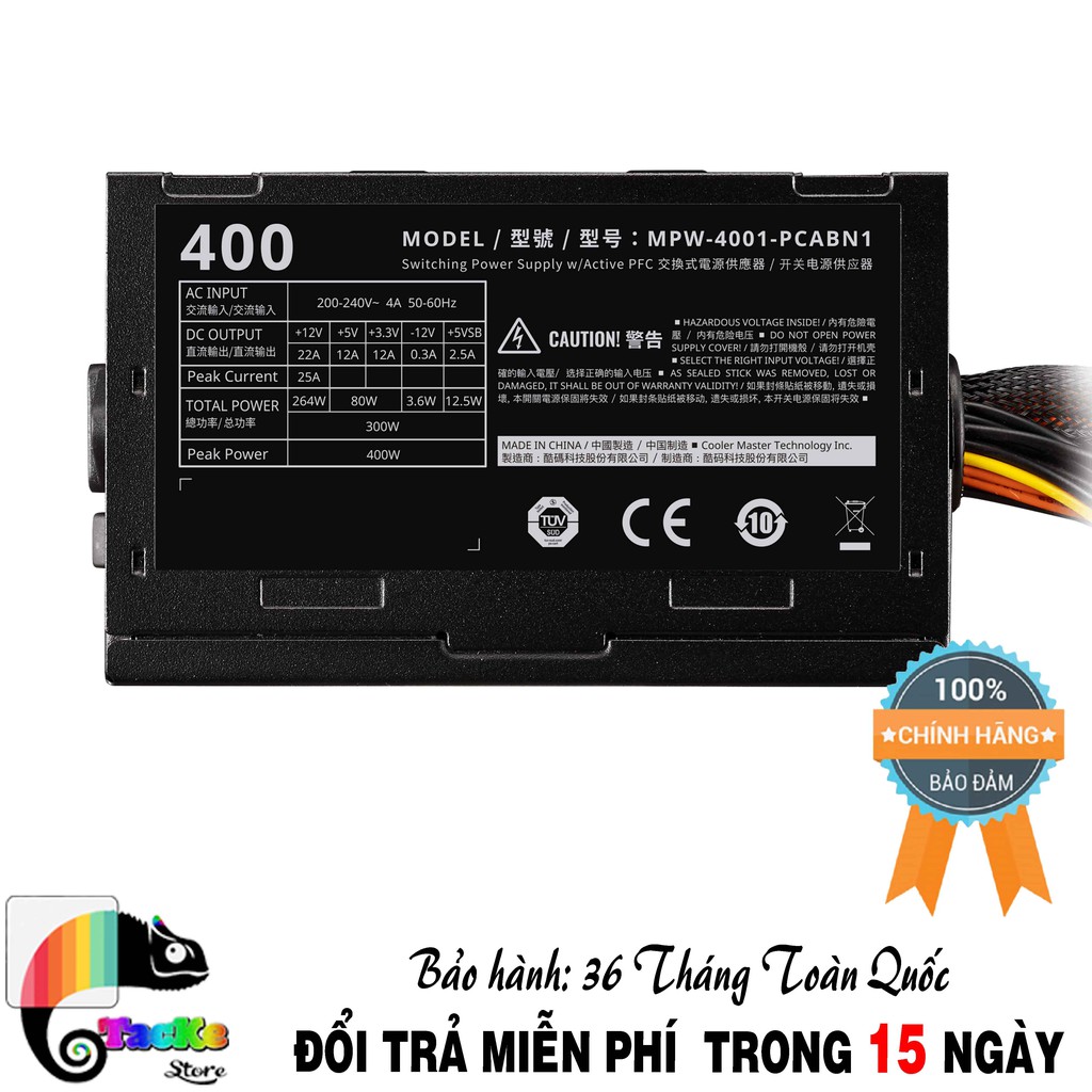 Nguồn máy tính Cooler Master Elite V3 PC400 230V Box I PSU CoolerMasster Elite P400 230V - V3 New Full Box