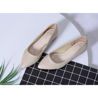 Giày búp bê, đế bệt da trơn, mềm