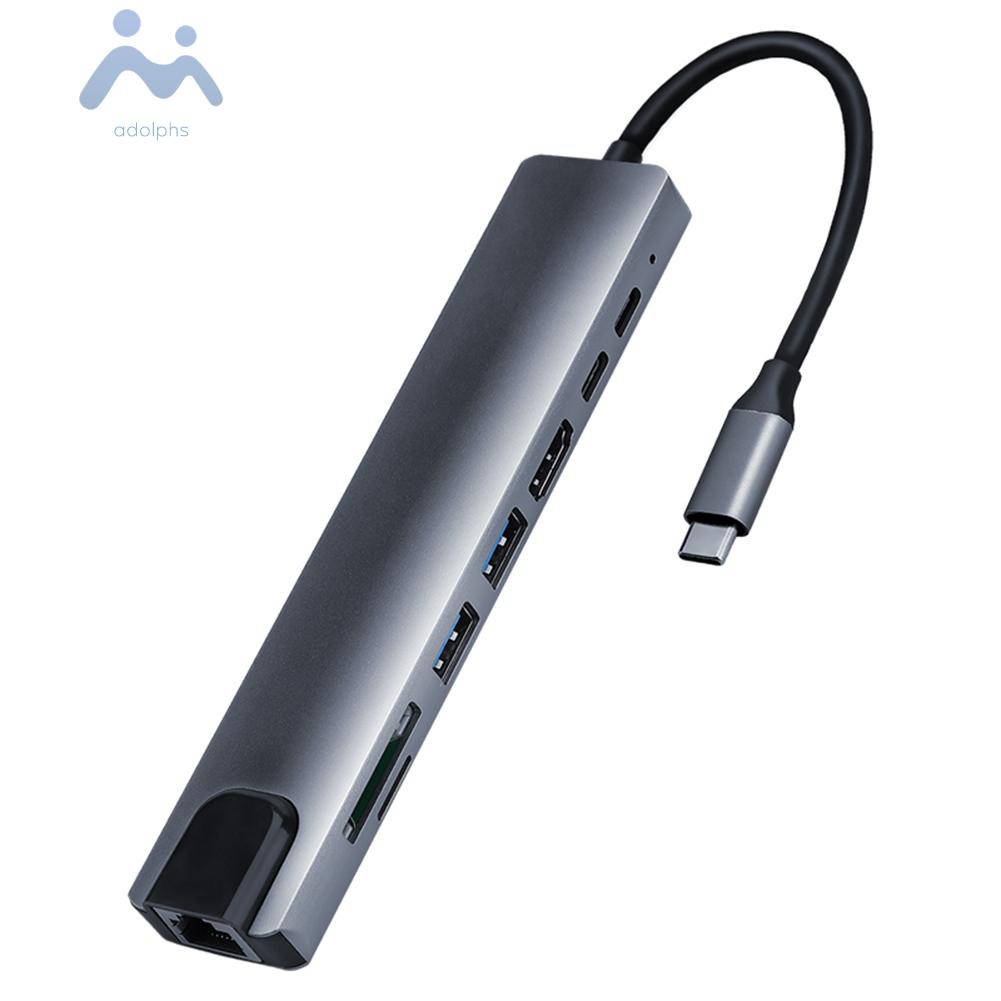 Bộ Chuyển Đổi 8 Trong 1 Usb-C Hub 4k Hdmi-Compatible 2 Usb3.0 Usb C Pd Sd / Tf Rj45 | BigBuy360 - bigbuy360.vn