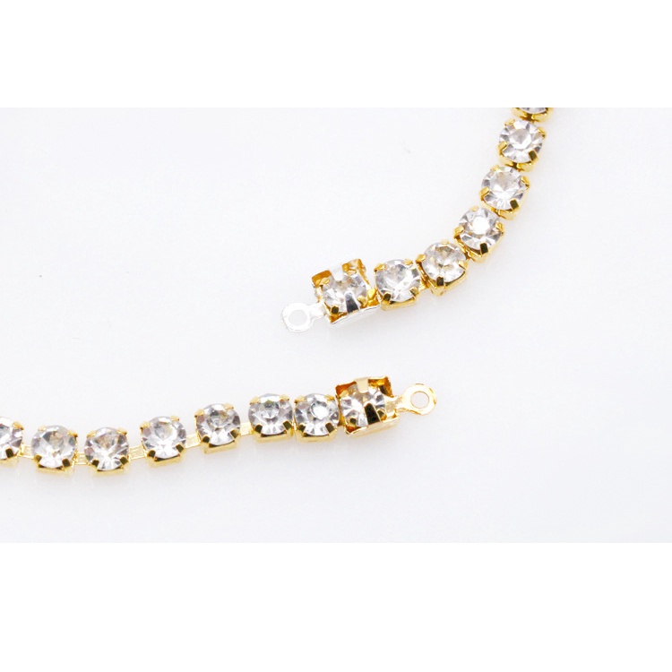 1786780 Set 10 Đầu Kẹp Dây Xích 2-4mm Mạ Vàng / Bạc Làm Trang Sức DIY 1786780