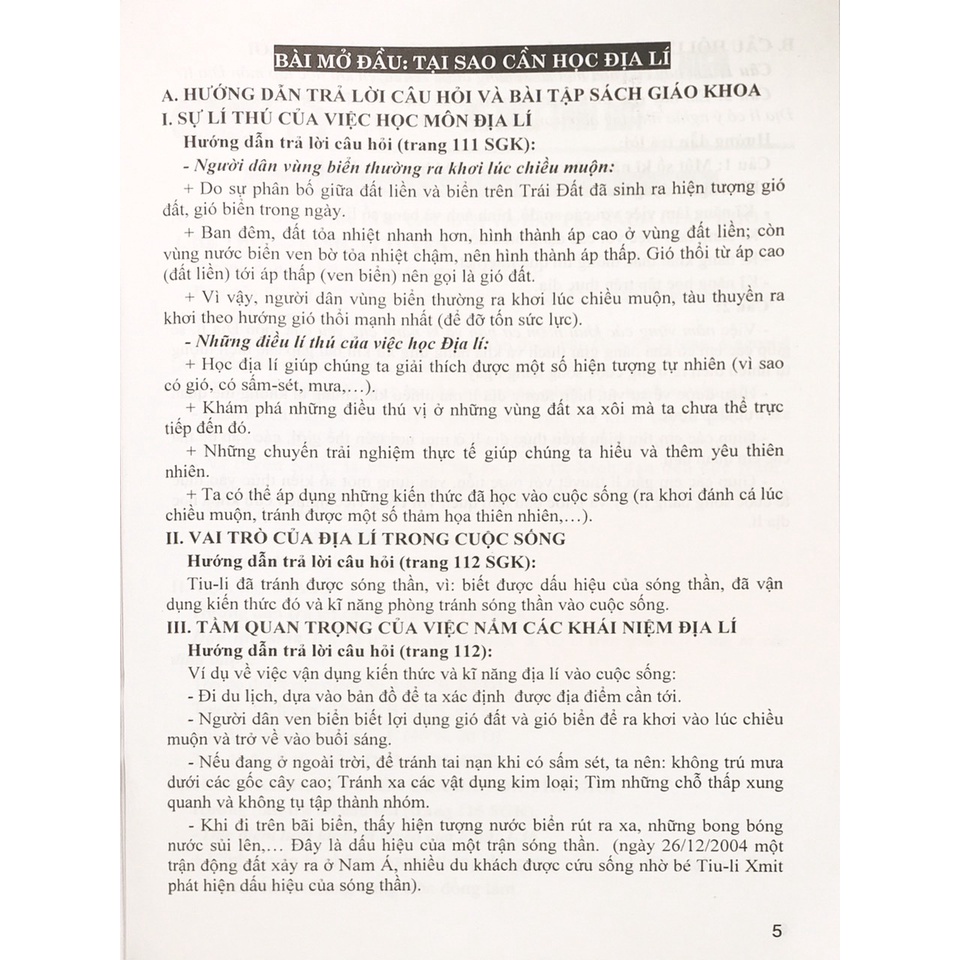 Sách - Hướng dẫn trả lời Câu Hỏi và Bài Tập Địa Lý Lớp 6 (Chân trời sáng tạo