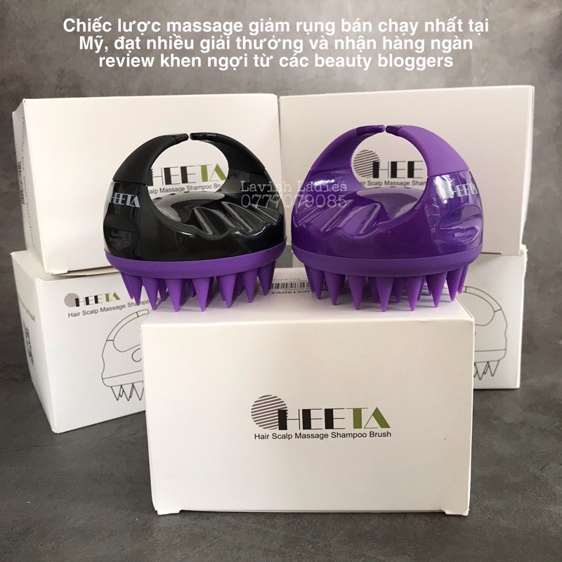 (Hàng US UK) Lược gội đầu HEETA SHAMPOO BRUSH Best-seller Amazon US-UK bản upgrade chuyên TRỊ GÀU, TRỊ RỤNG HIỆU QUẢ