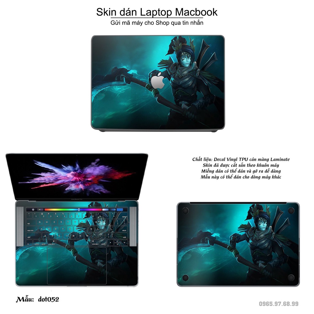 Skin dán Macbook mẫu Dota 2 (đã cắt sẵn, inbox mã máy cho shop)