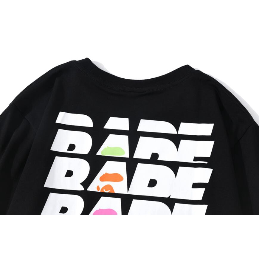 Áo thun cotton tay ngắn in hình chủ đề bape thời trang