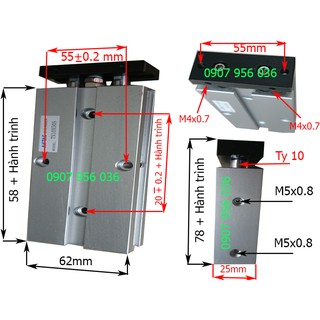 Xi lanh khí nén hai ty TN 20 Số Lượng Lớn - Giao Hàng Toàn Quốc