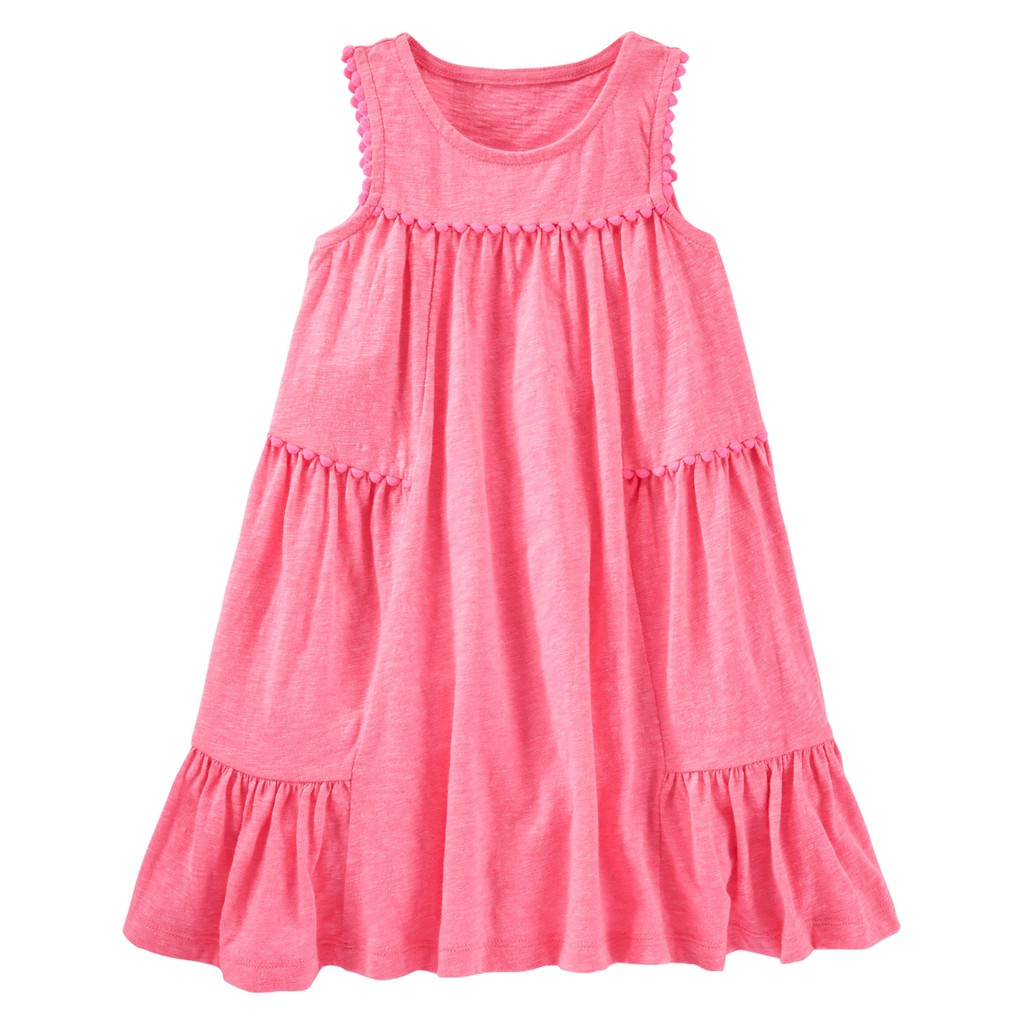 Đầm Xoè Hồng Pom Pom (3M-24M)  Chính Hãng Carter's Mỹ