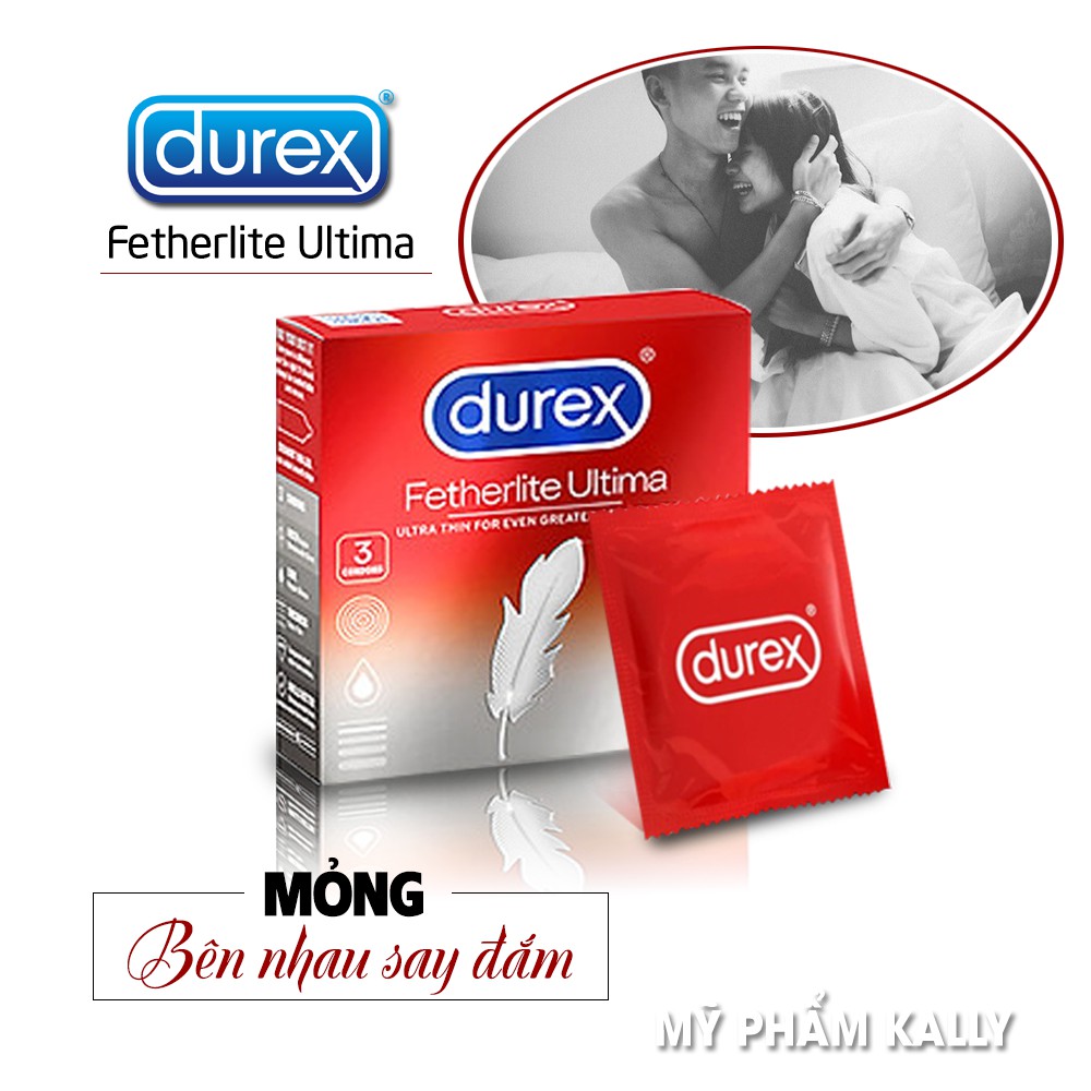 [Xả Kho] - Bao Cao Su SIÊU MỎNG Durex Fetherlite Ultima Size 49-52mm [Hàng Chính Hãng] - Hộp 03 cái