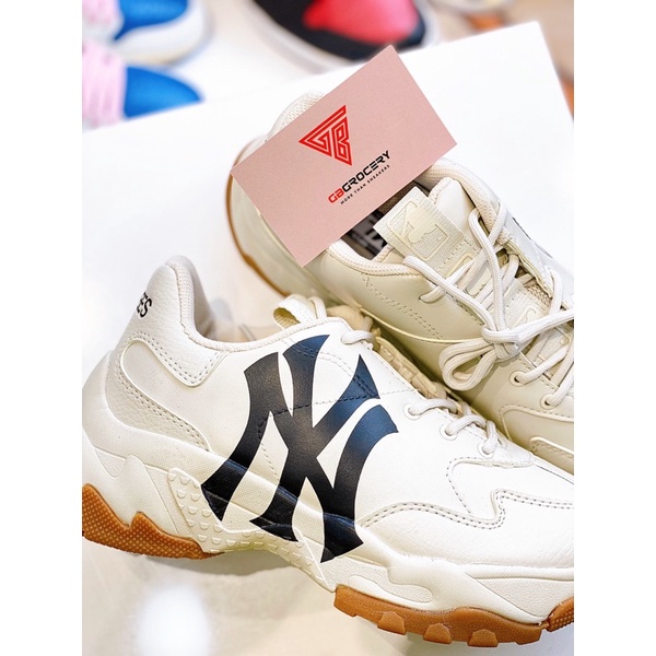 Giày MLB Bigball Chunky NY Beige Đế Gum ss22 - Ảnh thật shop chụp