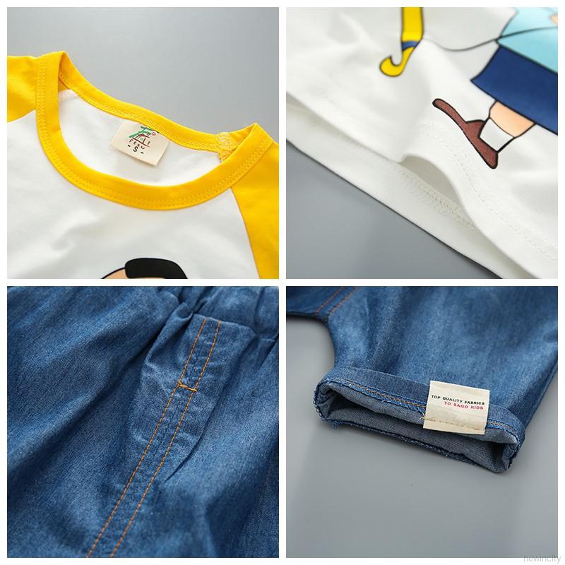 Set Áo Thun Tay Ngắn &amp; Quần Short Cho Bé Trai